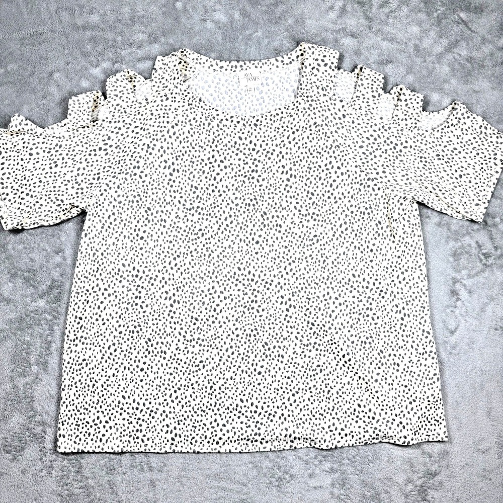 Ava James Leopard Print Ladder Strap Blouse‎ Womens 2X Plus Size